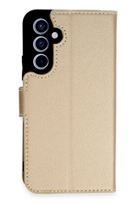 DropCep Samsung Galaxy A54 5G Kılıf Trend S Plus Kapaklı Kılıf - Gold - Ogz2196-5342