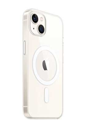 CepteToptan iPhone 14 Kılıf Magneticsafe Şeffaf Silikon - Şeffaf - DROPX7309-9335