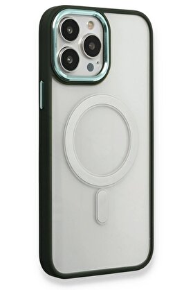 CepteToptan iPhone 14 Pro Kılıf Room Magneticsafe Silikon - Köknar Yeşili - DROPX8292-8487