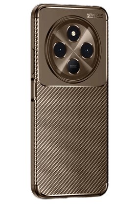 CepteToptan Tecno Spark 30C Kılıf Auto Focus Karbon Kapak - Kahverengi - DROPX3628-5461
