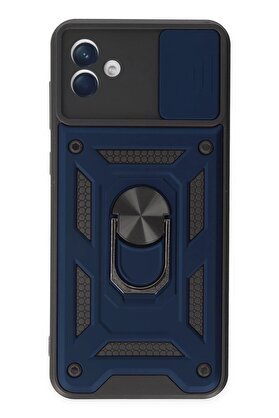 CepteToptan Samsung Galaxy A04 Kılıf Pars Lens Yüzüklü Silikon - Lacivert - DROPX4138-4961