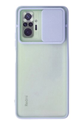 CepteToptan Xiaomi Redmi Note 10 Pro Kılıf Palm Buzlu Kamera Sürgülü Silikon - Lila - DROPX3036-7731
