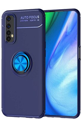 CepteToptan Realme 7 Kılıf Range Yüzüklü Silikon - Mavi - DROPX5248-7411