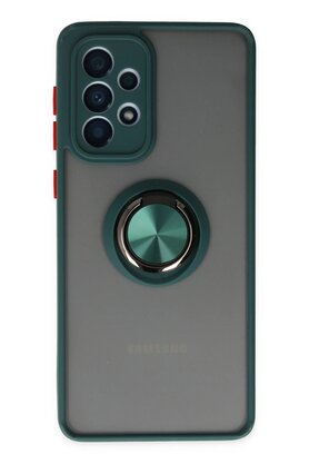 CepteToptan Samsung Galaxy A33 5G Kılıf Montreal Yüzüklü Silikon Kapak - Yeşil - DROPX1944-6134