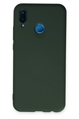 CepteToptan Huawei P20 Lite Kılıf Nano içi Kadife Silikon - Koyu Yeşil - DROPX9767-2646