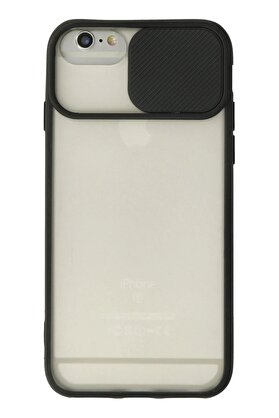 CepteToptan iPhone 6 Kılıf Palm Buzlu Kamera Sürgülü Silikon - Siyah - DROPX9506-4991