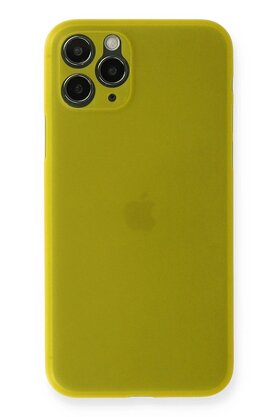 CepteToptan iPhone 11 Pro Max Kılıf PP Ultra İnce Kapak - Sarı - DROPX6451-1752