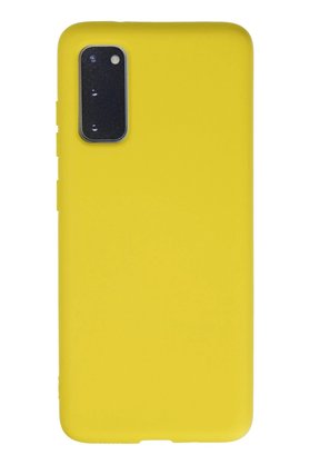 CepteToptan Samsung Galaxy S20 Kılıf Nano içi Kadife Silikon - Sarı - DROPX8741-5574