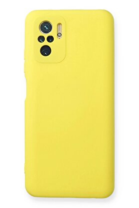 CepteToptan Xiaomi Redmi Note 10 Kılıf Nano içi Kadife Silikon - Sarı - DROPX6291-4578