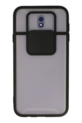 CepteToptan Samsung Galaxy J7 Pro / J730 Kılıf Palm Buzlu Kamera Sürgülü Silikon - Siya - DROPX1003-9704
