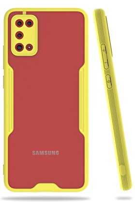 CepteToptan Samsung Galaxy A02S Kılıf Platin Silikon - Sarı - DROPX8228-3179
