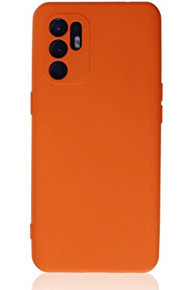 CepteToptan Oppo Reno 6 Kılıf Nano içi Kadife Silikon - Turuncu - DROPX8939-1631