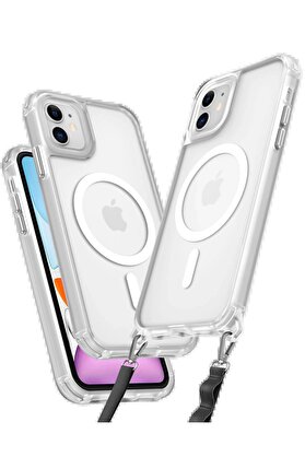 CepteToptan iPhone 12 Kılıf Enka Magsafe Silikon Kılıf - Şeffaf - DROPX2737-9259
