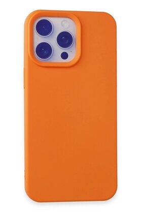 CepteToptan iPhone 15 Pro Max Kılıf Nano içi Kadife Silikon - Turuncu - DROPX1393-6696