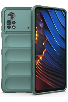 CepteToptan Xiaomi Poco X4 Pro 5G Kılıf Optimum Silikon - Koyu Yeşil - DROPX5792-4571