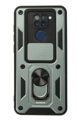 CepteToptan Xiaomi Redmi Note 9 Kılıf Pars Lens Yüzüklü Silikon - Yeşil - DROPX8859-6163