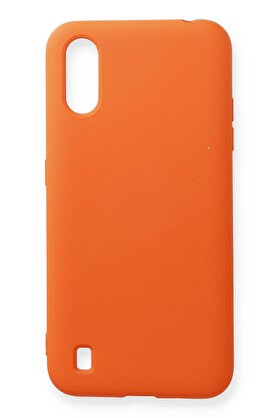 CepteToptan Samsung Galaxy A01 Kılıf Nano içi Kadife Silikon - Turuncu - DROPX8721-2963