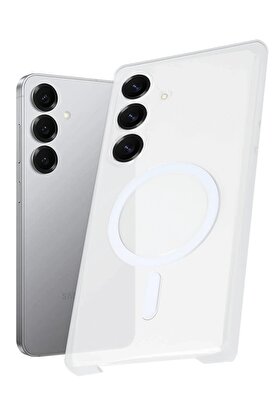 CepteToptan Samsung Galaxy S25 Plus Kılıf PC Zara Magsafe Şeffaf Kılıf - Şeffaf - DROPX9879-5674
