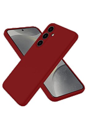 CepteToptan Samsung Galaxy S25 Kılıf Nano içi Kadife Silikon - Kırmızı - DROPX2353-3113
