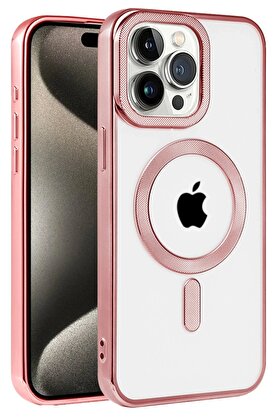 CepteToptan iPhone 14 Pro Kılıf Kronos Magsafe Kapak - Rose Gold - DROPX6819-6585