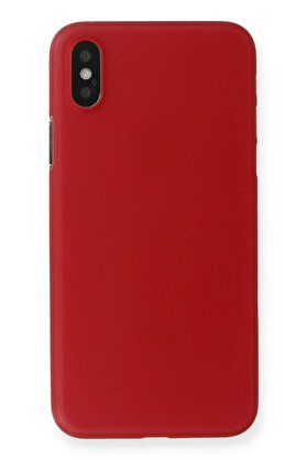 CepteToptan iPhone X Kılıf PP Ultra İnce Kapak - Kırmızı - DROPX1811-7652