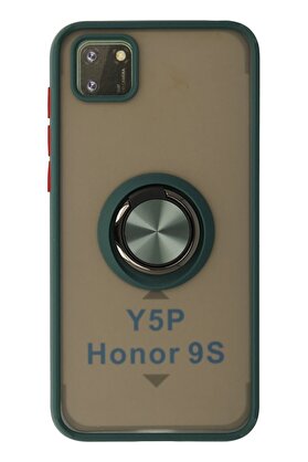 CepteToptan Huawei Y5P Kılıf Montreal Yüzüklü Silikon Kapak - Yeşil - DROPX4985-9974