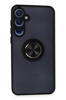 CepteToptan Samsung Galaxy A15 4G Kılıf Montreal Yüzüklü Silikon Kapak - Siyah - DROPX3328-2507