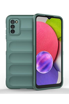 CepteToptan Samsung Galaxy A03S Kılıf Optimum Silikon - Koyu Yeşil - DROPX9984-1353