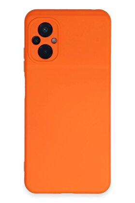 CepteToptan Xiaomi Poco M5 Kılıf Nano içi Kadife Silikon - Turuncu - DROPX4165-8943