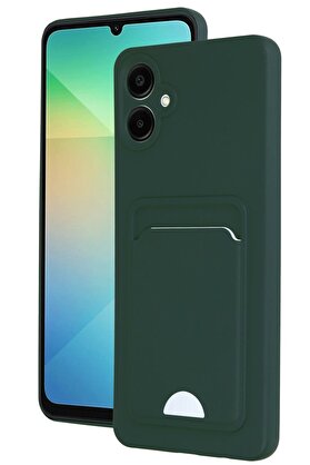 CepteToptan Samsung Galaxy A06 Kılıf Kelvin Kartvizitli Silikon - Koyu Yeşil - TNC7579-8598