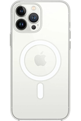 nerede bulurum iPhone 15 Pro Kılıf Magneticsafe Şeffaf Silikon - Şeffaf