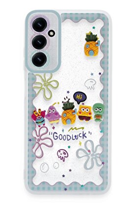 CepteToptan Samsung Galaxy A15 4G Kılıf Sweet Desenli Silikon Kapak - Açık Mavi - DROPX4788-9947