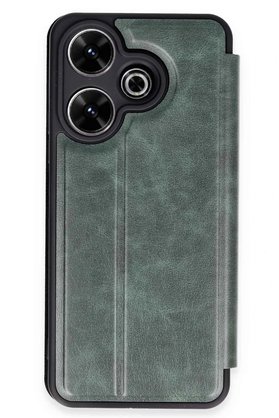 CepteToptan Xiaomi Redmi 13 4G Kılıf Flip Cover - Koyu Yeşil - DROPX2473-6698