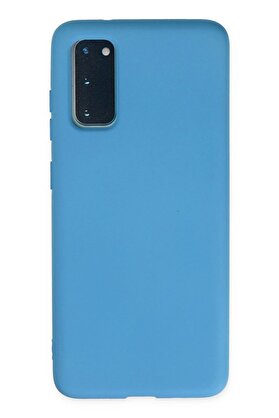 CepteToptan Samsung Galaxy S20 Plus Kılıf Nano içi Kadife Silikon - Mavi - DROPX8222-4140