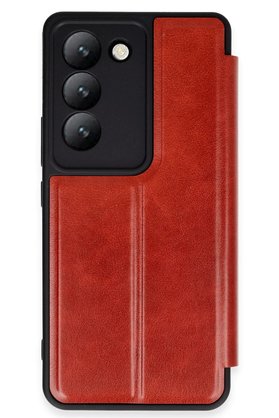 CepteToptan Vivo V30 Lite 4G Kılıf Flip Cover - Kırmızı - DROPX6182-3069