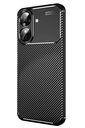 CepteToptan Realme Note 60 Kılıf Auto Focus Karbon Kapak - Siyah - DROPX3100-3577