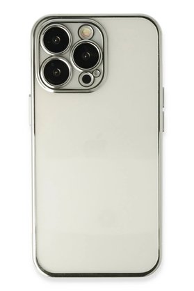 CepteToptan iPhone 13 Pro Max Kılıf Lensli Silikon - Gümüş - DROPX1607-1901