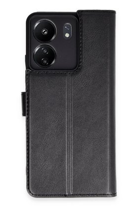 CepteToptan Xiaomi Redmi 13C Kılıf Trend S Plus Kapaklı Kılıf - Siyah - DROPX3811-1472