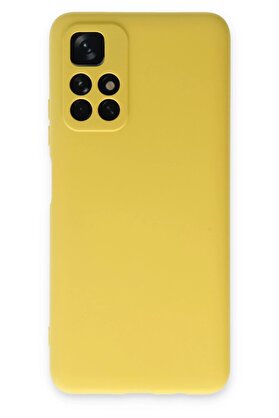 CepteToptan Xiaomi Redmi Note 11T Kılıf Nano içi Kadife Silikon - Sarı - DROPX8356-8163
