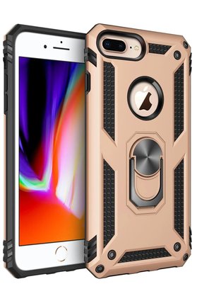 CepteToptan iPhone 7 Plus Kılıf Sofya Yüzüklü Silikon Kapak - Gold - DROPX1625-5176
