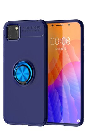 CepteToptan Huawei Y5P Kılıf Range Yüzüklü Silikon - Mavi - DROPX1903-2130