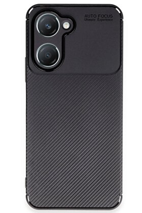 CepteToptan Vivo Y18 Kılıf Auto Focus Karbon Kapak - Siyah - DROPX6234-7952