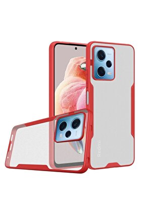 CepteToptan Xiaomi Redmi Note 12 5G Kılıf Platin Silikon - Kırmızı - DROPX8489-5017