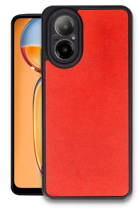 CepteToptan Realme 12 Lite Kılıf Aras Deri Kapak - Kırmızı - DROPX5472-7966