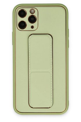 CepteToptan iPhone 11 Pro Kılıf Coco Deri Standlı Kapak - Su Yeşili - DROPX2645-5990