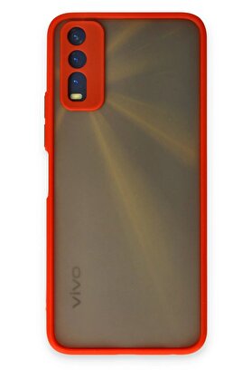 CepteToptan Vivo Y11S Kılıf Montreal Silikon Kapak - Kırmızı - DROPX4329-5421