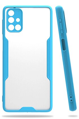 CepteToptan Samsung Galaxy M31S Kılıf Platin Silikon - Mavi - DROPX1521-2012
