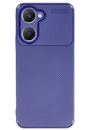 CepteToptan Vivo Y18 Kılıf Auto Focus Karbon Kapak - Lacivert - DROPX9127-8323