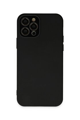CepteToptan iPhone 12 Pro Kılıf Lansman Glass Kapak - Siyah - DROPX4944-8347