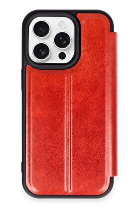 CepteToptan iPhone 14 Pro Max Kılıf Flip Cover - Kırmızı - DROPX4733-4047